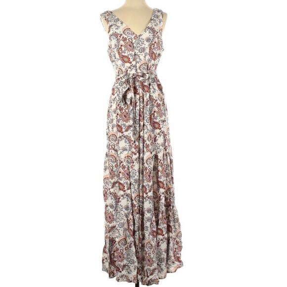 NEW Rachel Zoe Womens Sleeveless Paisley Floral Print Boho Maxi Dress Size 2 - Picture 1 of 8